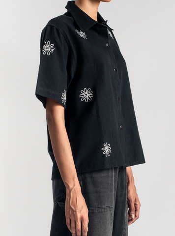Floral Boxy Shirt ( Black ) - 1947