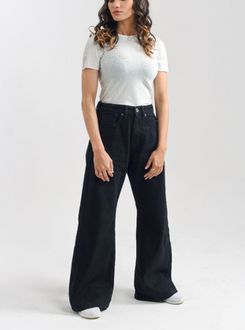 Over Dyed Flare Jeans ( Black ) - 1947