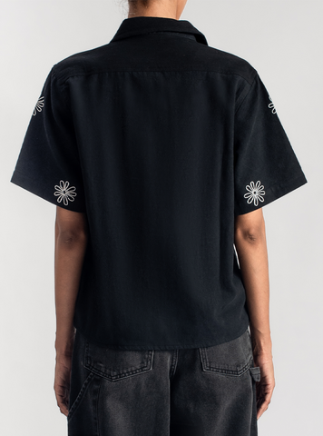 Floral Boxy Shirt ( Black ) - 1947