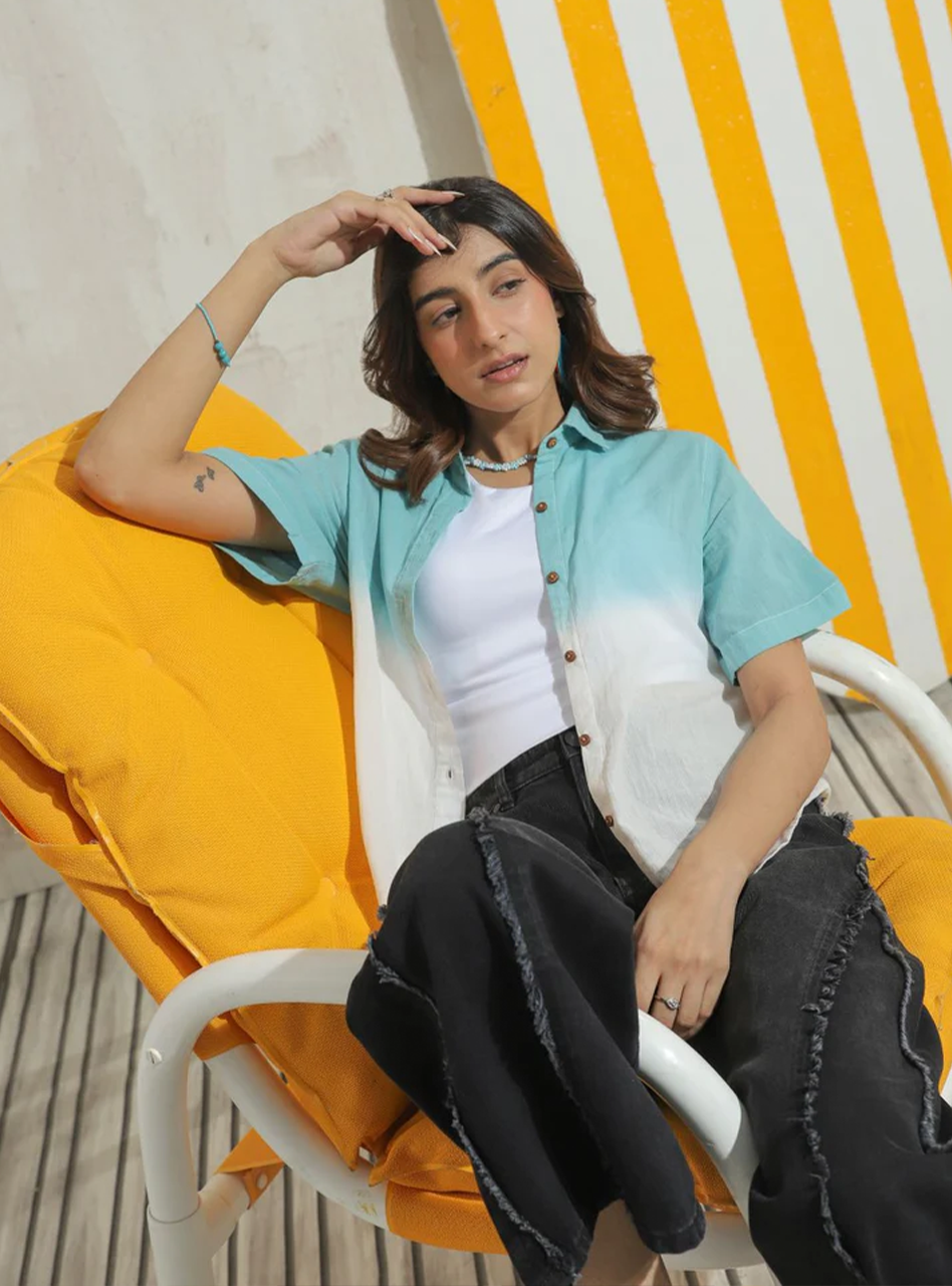 SeaBreeze Teal Half Sleeves Shirt - 1947