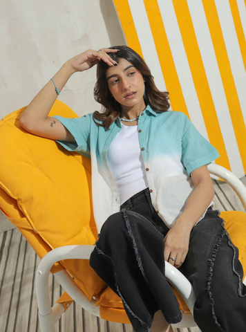 SeaBreeze Teal Half Sleeves Shirt - 1947