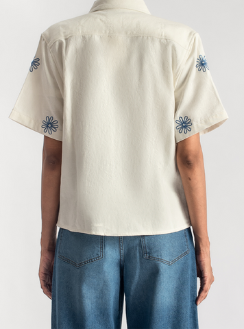 Floral Boxy Shirt ( Blue ) - 1947