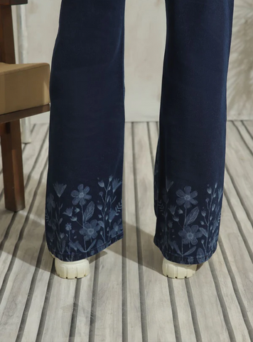 Grapic Dark Blue Flare Jeans - 1947