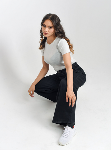 Over Dyed Flare Jeans ( Black ) - 1947