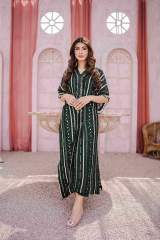 Poison Green Kaftaan - Manaal Arfeen - Label Loft