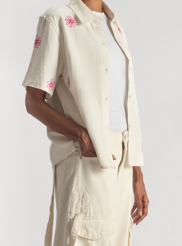 Floral Boxy Shirt (Pink )  - 1947